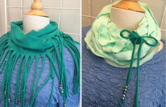 Makkelijk te maken DIY shawl van een T-shirt