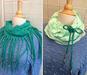 Makkelijk te maken DIY shawl van een T-shirt