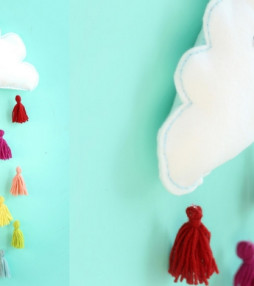 DIY Wanddecoratie | wolk met vrolijke regen