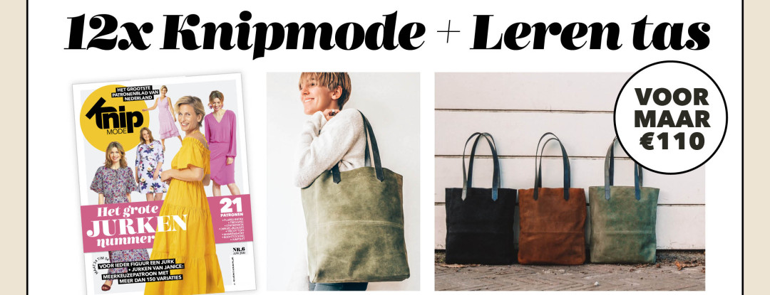 12 x Knipmode + Leren tas