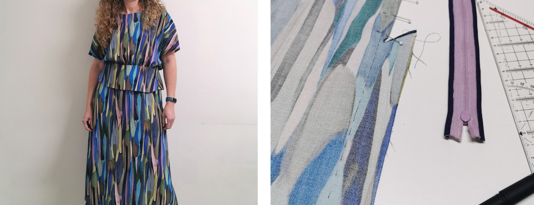 Zelf een set maken met Engelse naden en rimpeltechniek | Top + rok = jurk