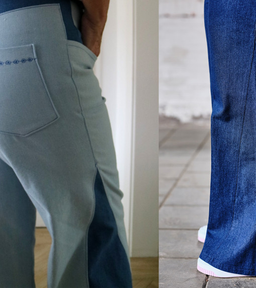 Naaien met denim: flared jeans met spieën